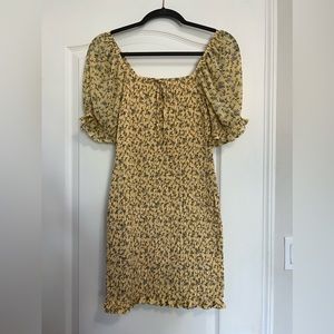 Yellow Floral Forever 21 Dress Size L
